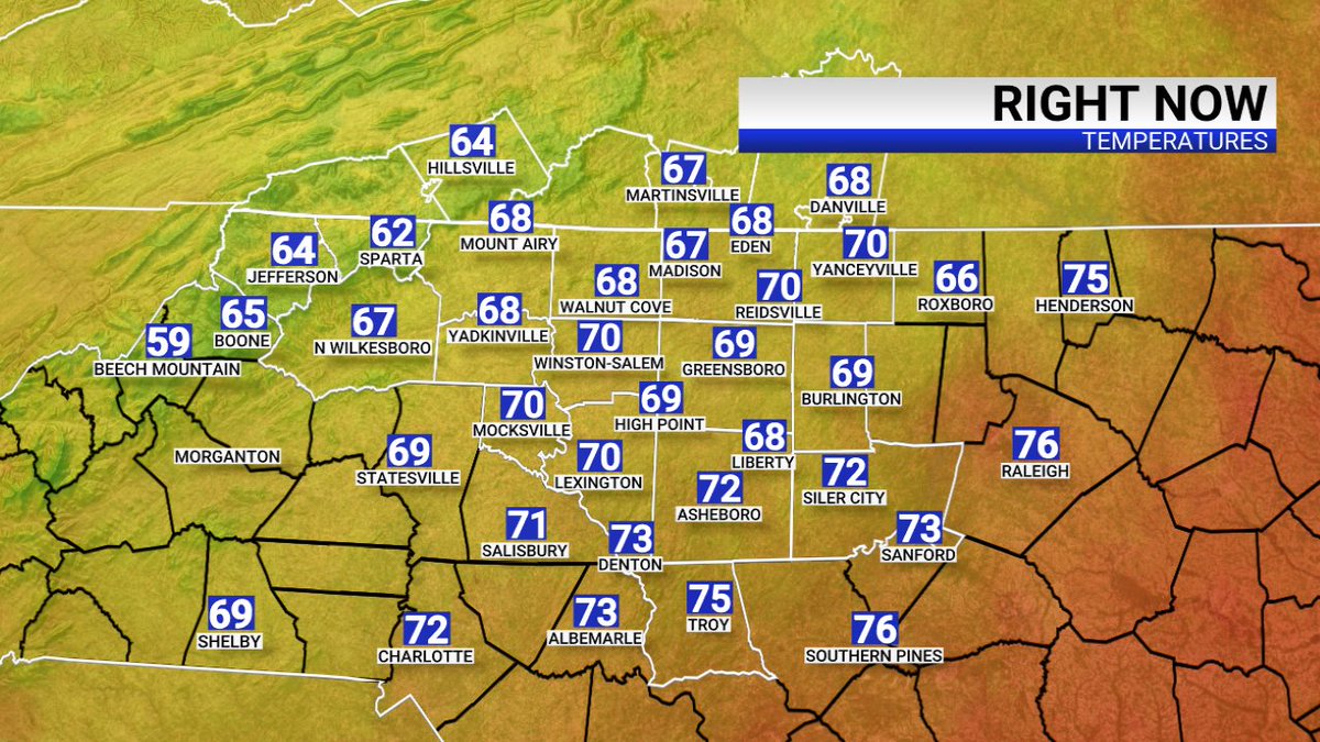 Here are your lunchtime temperatures from your FOX8 MAX Weather Center.