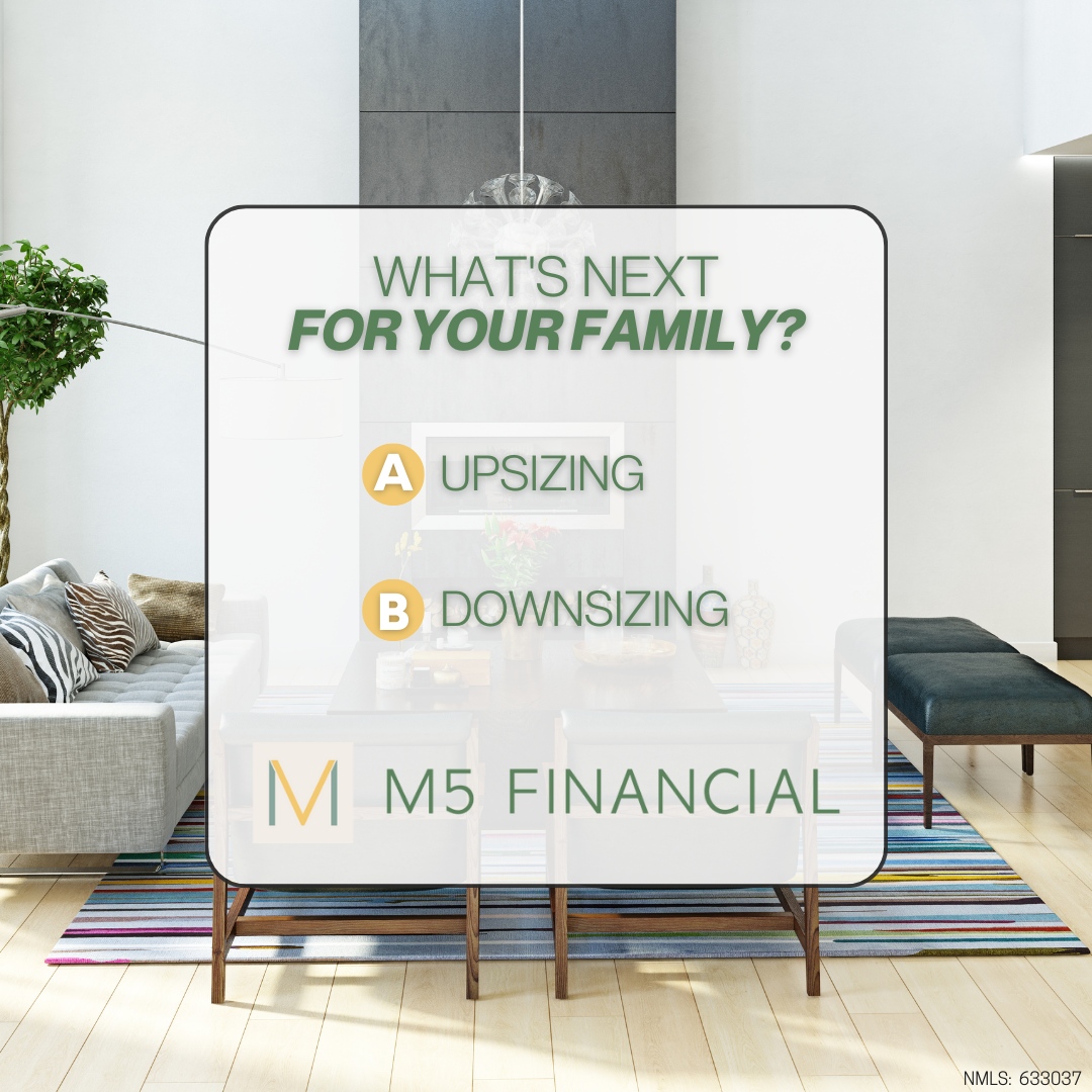 M5Financial's tweet image. When the time comes... which one is your next real estate move?

A.  Upsizing
B.  Downsizing 

#NextMove #RealEstateGoals #Upsizing #Downsizing #RealEstate #Mortgage #M5Financial