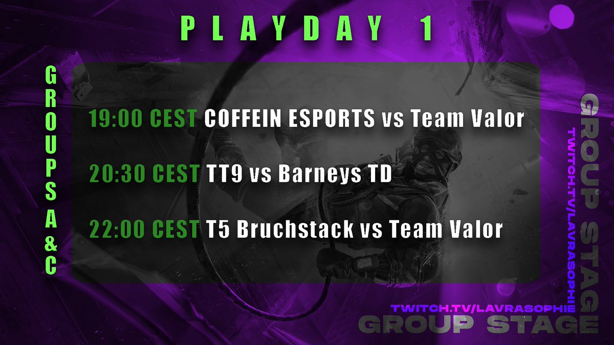 GAMING FOR A REASON | Groupstage DAY 1 ‼️

 🎙️Caster  <a href="/_BZ_R6/">BZ</a> &amp; <a href="/NRider89/">Ninja Rider89</a> 
👀Observer:  <a href="/LuKyR6S/">LuKy #LK2SI26</a> &amp; <a href="/TaiRRo_/">Jonas</a> 

🔴 twitch.tv/lavrasophie 
⏱️ LIVE NOW!