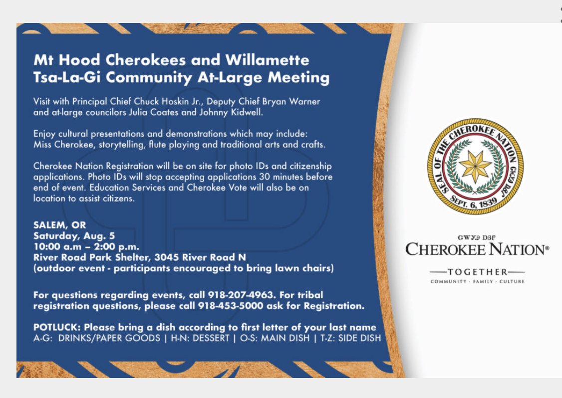 JuliaCoatesGWY's tweet photo. Incredibly fortunate to be in the beautiful Pacific Northwest this weekend, join'g @ChuckHoskin_Jr &amp; At-Large Rep. Johnny Kidwell at our Cherokee Communities.  Can't wait to see everyone! #NativeAmerican # #MtHood #PugetSound #CherokeeCommunity #NativePride https://t.co/LpKAtczbPm