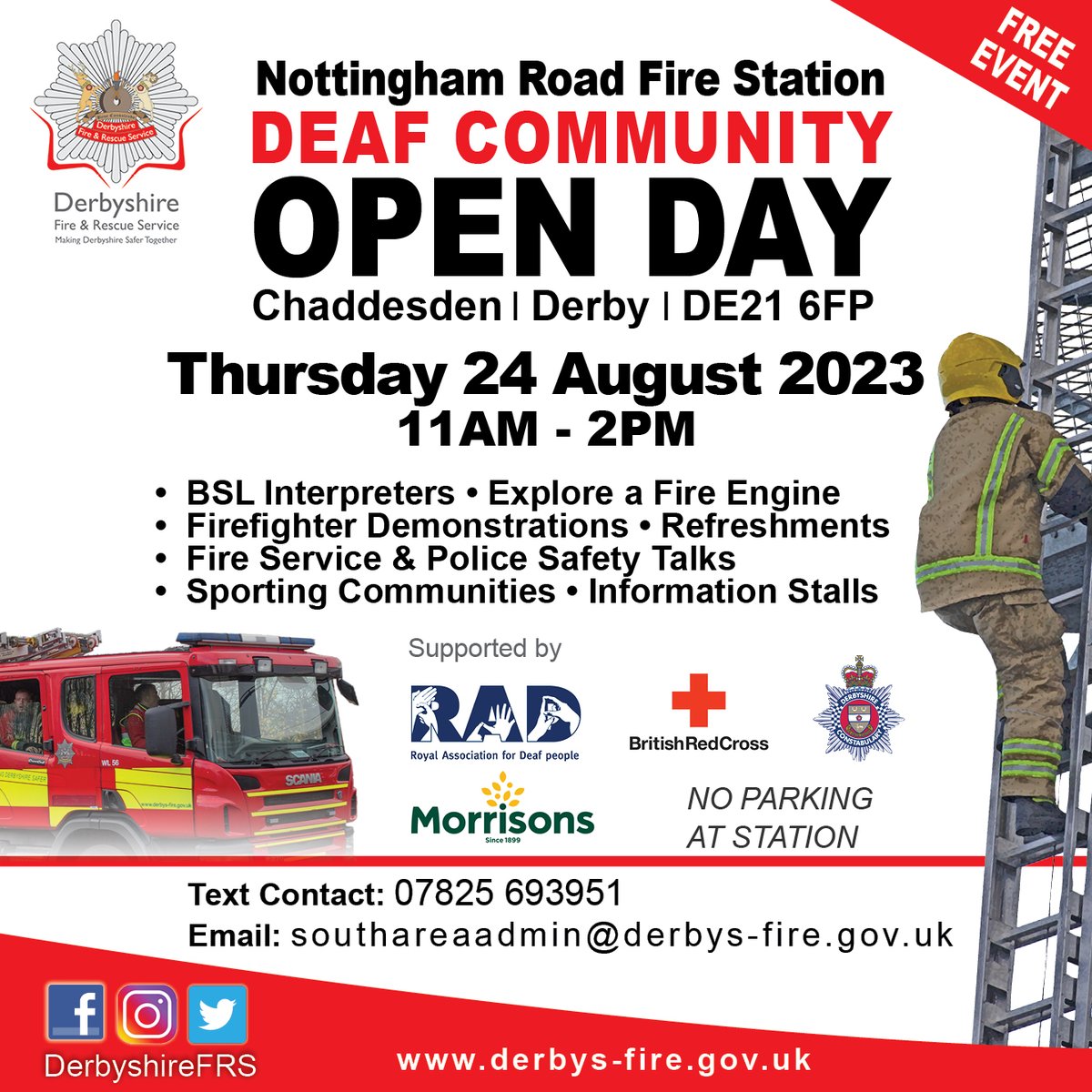 Following last year's success, we're once again holding a deaf community open day at @NottmRoadFS on 24th August 🎉 Doors will open 11am- 2pm when members of the deaf community can come along and meet the crew and see some of the equipment we use. Don't miss out!