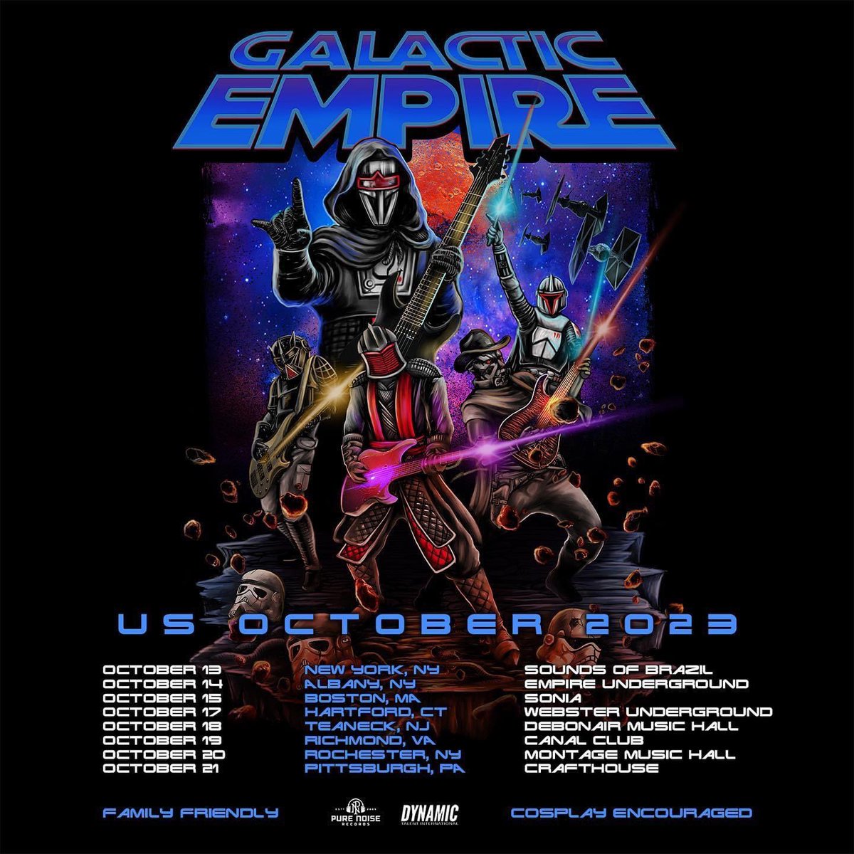 Tickets on sale now! galacticempireband.com @purenoiserecs #starwars #metal #band #tour #cosplay