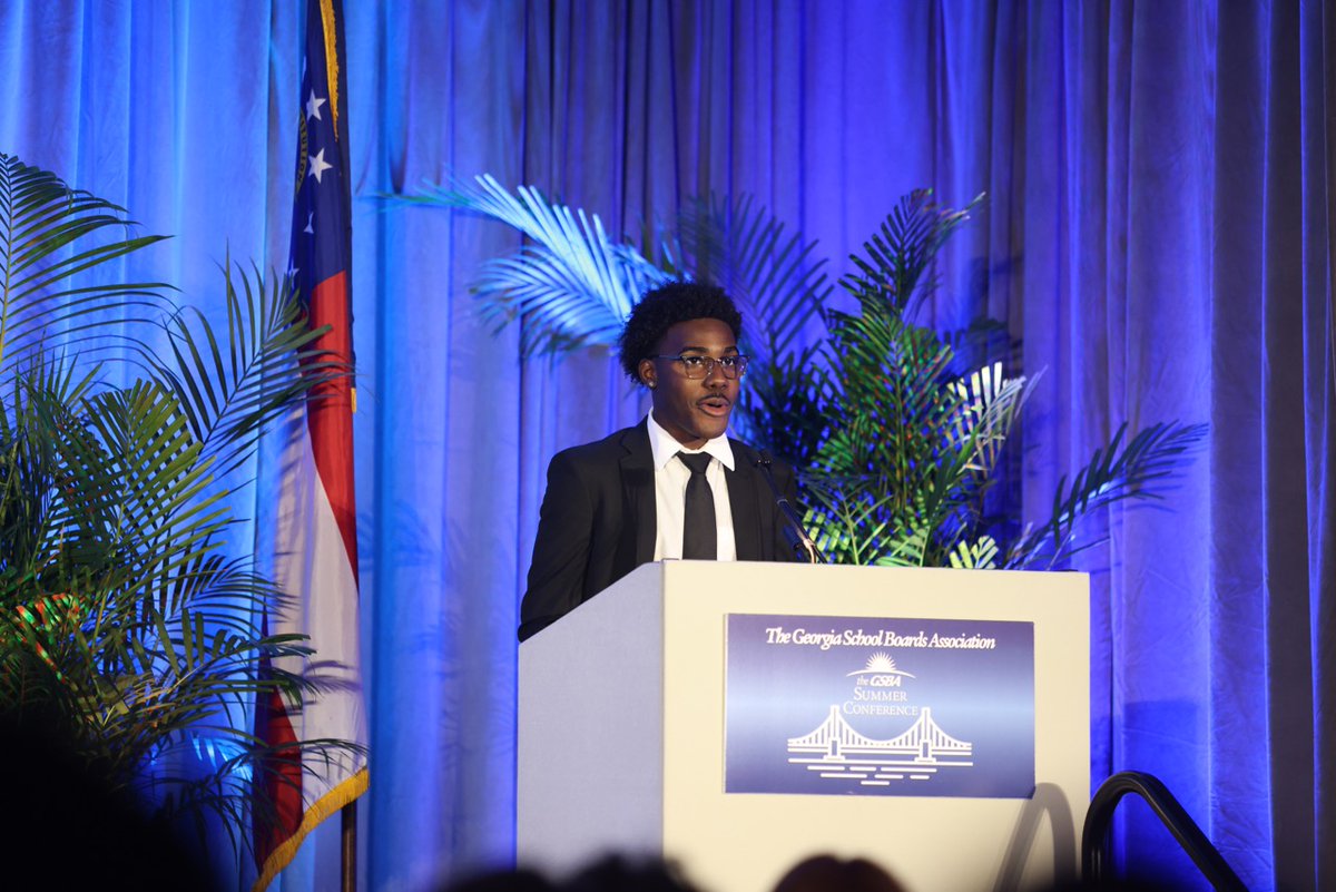 gsbacomm's tweet photo. It was wonderful to hear Braylen Howell, a Baldwin County high school student, speak at our Summer Conference this year!
#GSBASummerconference #GSBASummer23 #GSBA #publiceducation https://t.co/MtL1TelGZn