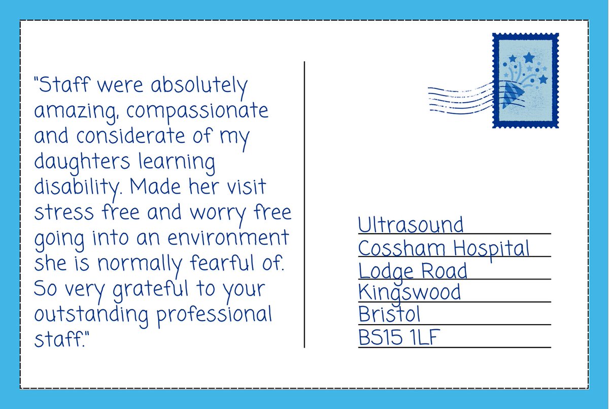 Wonderful praise for staff in the Ultrasound team at Cossham this #ThankYouThursday!