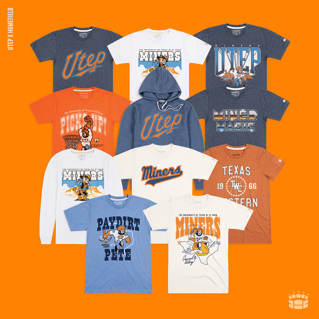 HomefieldApparl's tweet photo. HOMEFIELD x UTEP IS LIVE NOW!

@UTEPAthletics

https://t.co/dQPYtZtmwG https://t.co/c3hLR6IJlE