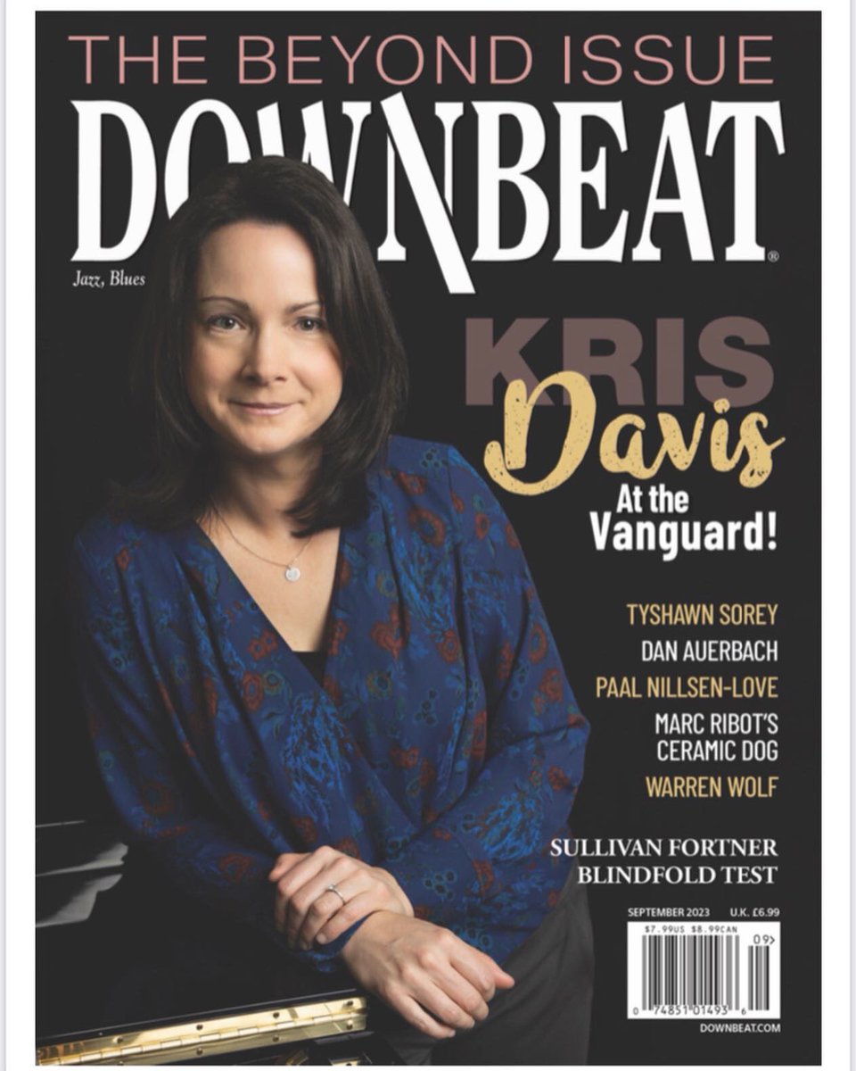 krisdavismusic's tweet image. My new album ‘Diatom Ribbon- Live at the Village Vanguard’ comes out September 1st on Pyroclastic records and features Terri Lyne Carrington, Julian Lage, Trevor Dunn and Val Jeanty. Thank you to Downbeat Magazine for featuring me on the cover of the September issue!