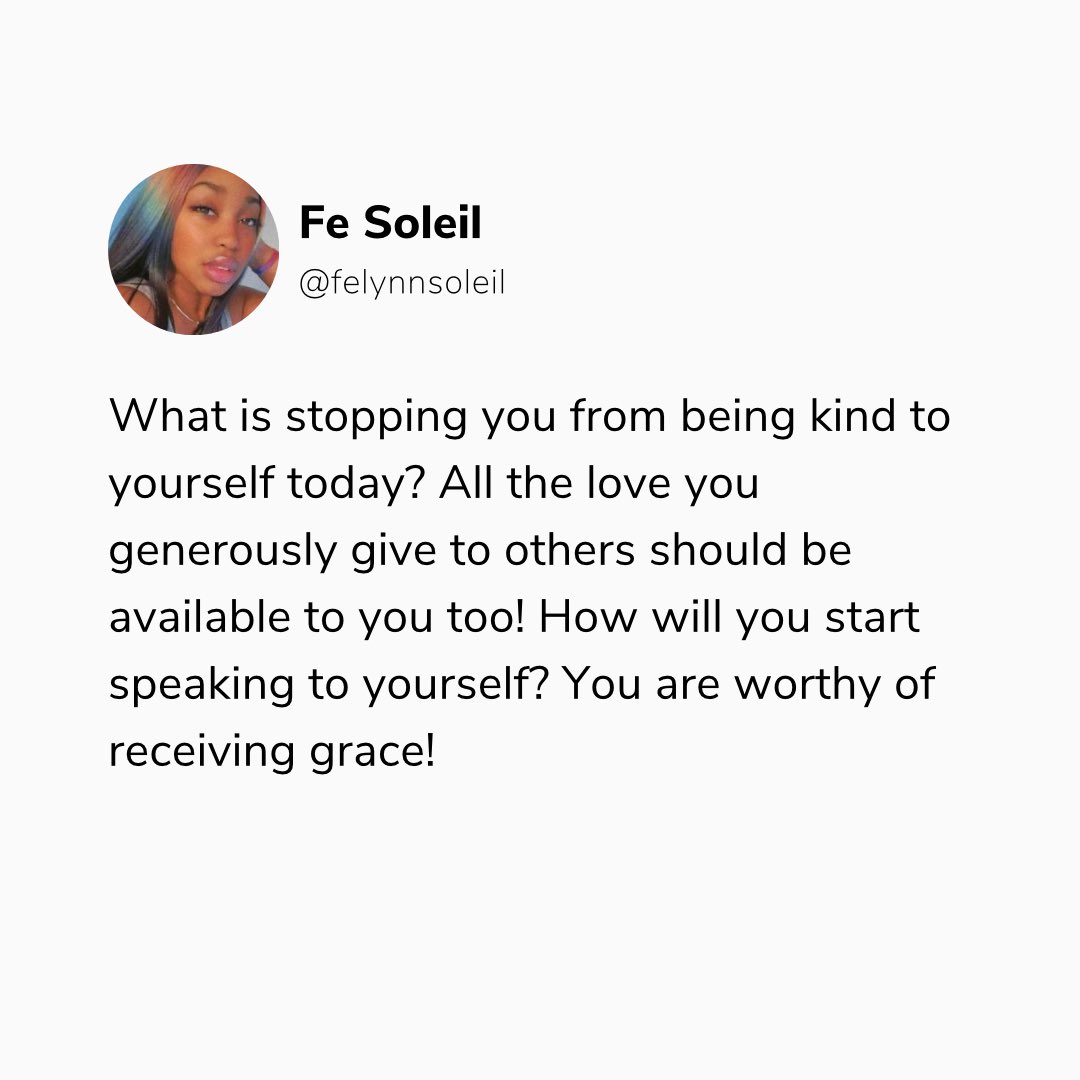 Plz be kind to yourself… 🥺👉🏾👈🏾💕
#kindness #speaklove