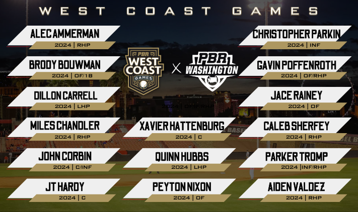 🎲𝓦𝓮𝓼𝓽 𝓒𝓸𝓪𝓼𝓽 𝓖𝓪𝓶𝓮𝓼🎲

It all starts up tomorrow in Las Vegas, NV for Oregon &amp; Washington at #PBRWCG23

After a player showcase on Friday, each team plays 3 games against regional opponents

Check event link &amp; stay tuned for more 

🔗loom.ly/1SCbtmQ