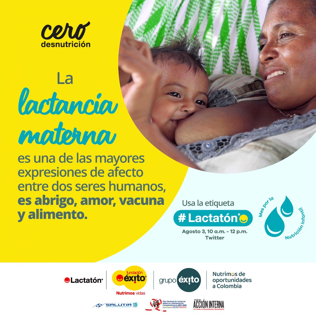 guapacho's tweet photo. Pilas, la lactancia materna es de las cosas más importantes que pueden hacer más mamitas por sus hijos... Ojo ahí...

#Lactatón @Fundacion_Exito https://t.co/Yg9S7m9l9P