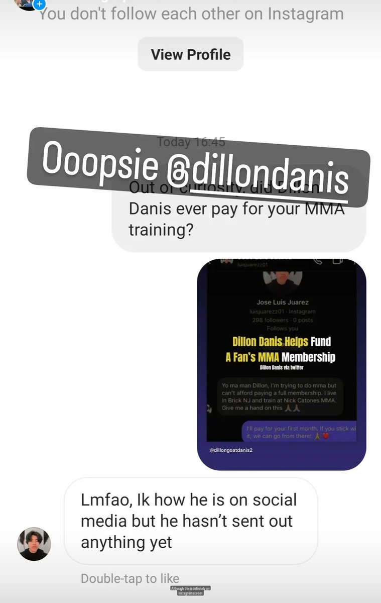 markgotproblems's tweet photo. @dillondanis Sure..  Much like you "paid" for this person's MMA tuition? https://t.co/1DCw7dNXGN
