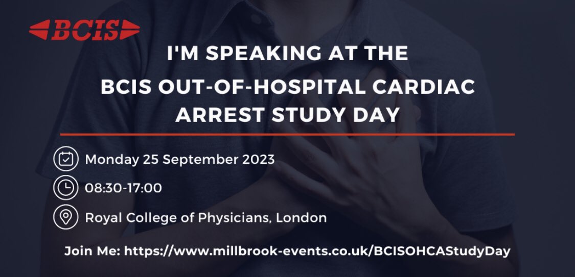 London Cardiac Arrest Update - click here to book… millbrook-events.co.uk/event/9f60d804… @RCPhysicians @BartsIntervGrp @EastAngliAirAmb @BCIS_uk #OHCA