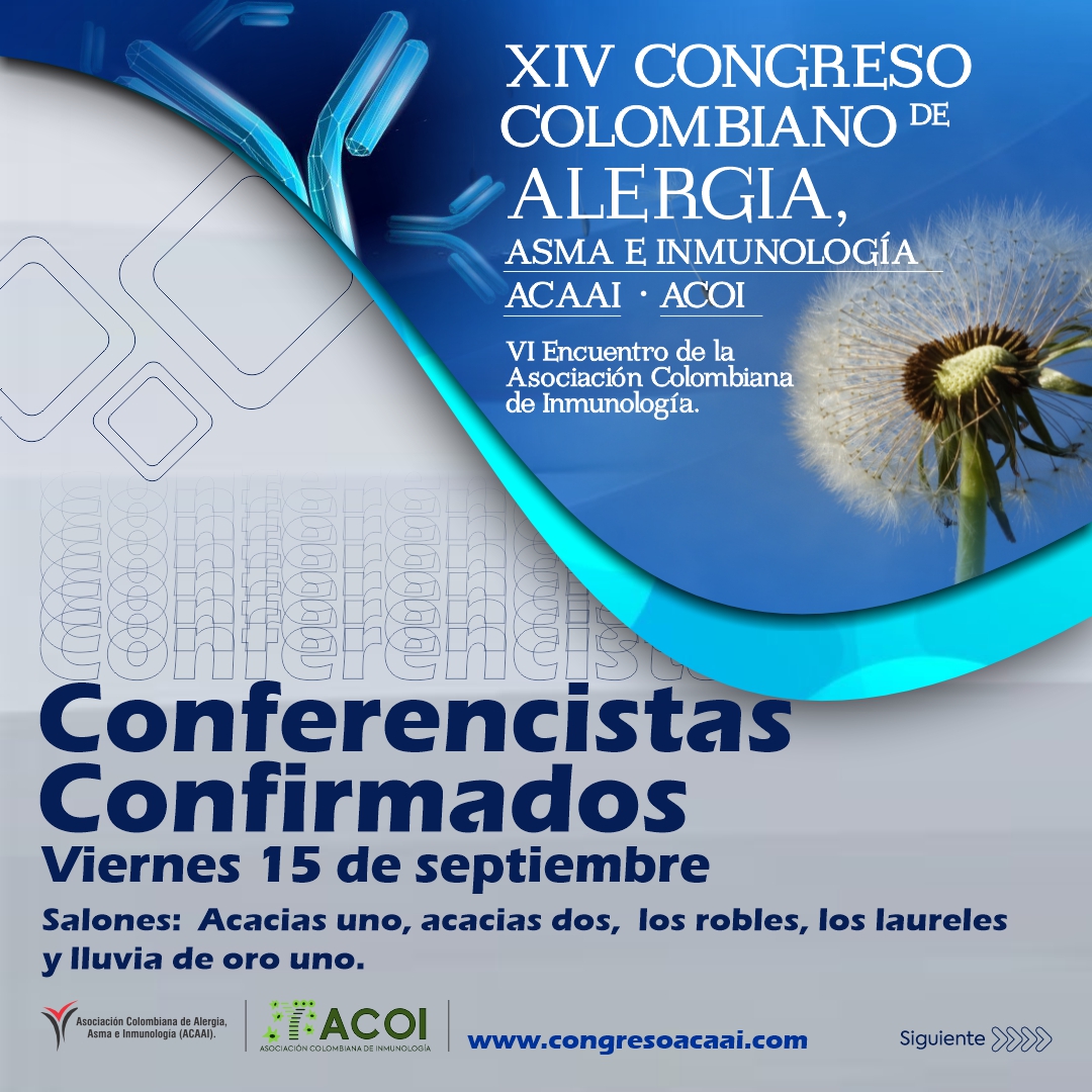 inmunoacoi's tweet photo. Congreso Colombiano de Alergia, Asma e  Inmunología ACAAI-ACOI en Barranquilla del 14, 15 y 16 de presencial.  Simposio sobre inmunidad e infecciones https://t.co/HTYLvtTARx