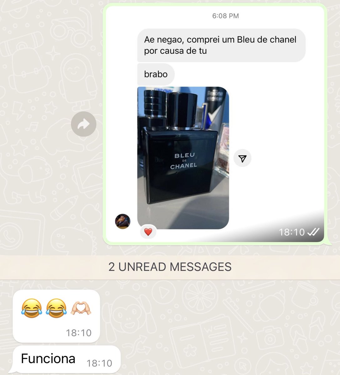 raiam700's tweet photo. Você sabia que o Chanel Bleu tem substâncias químicas que produzem gatilhos nas mulheres e elas automaticamente ficam molhadas quando sentem o cheiro? https://t.co/QUTywRKzGH