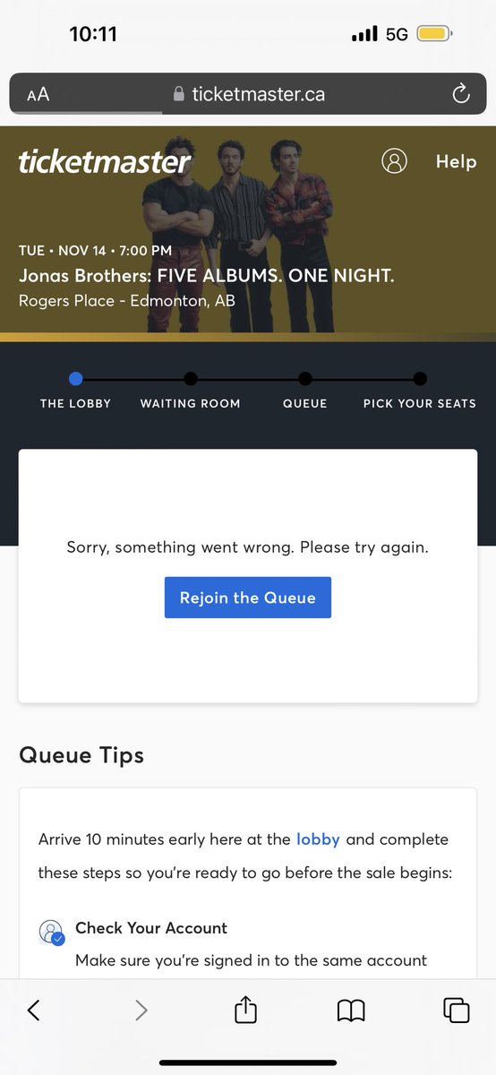 KerstenMerry's tweet photo. Why 😭 @Ticketmaster @jonasbrothers https://t.co/qBGQOKN730