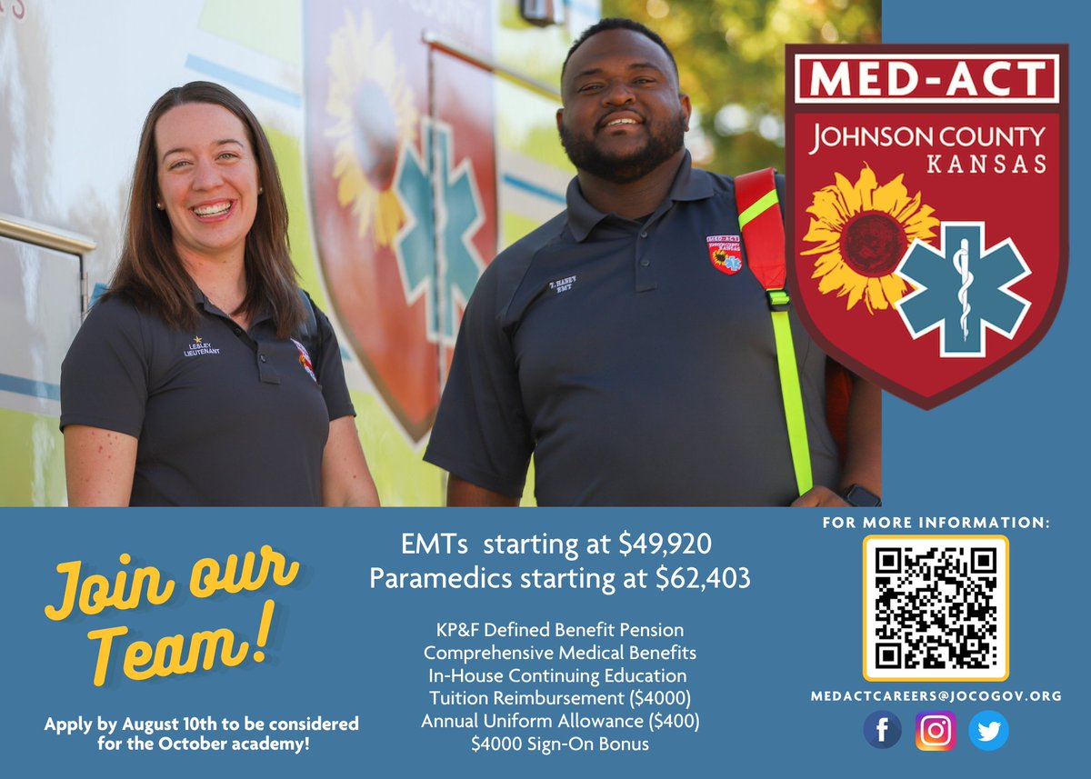 MED-ACT has an opening for a part time paramedic, applications are due on Aug 10th. It is important to note this is not a PRN position. There is an established schedule.
For more information or to apply follow this link: tinyurl.com/yc3ah8bt