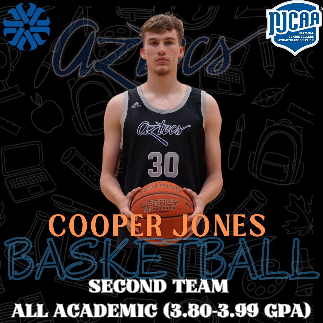 Congrats to Aztecs <a href="/PimaMens_bball/">Pima College Men's Basketball</a> guard Cooper Jones (Buena HS) on earning Second Team <a href="/NJCAA/">NJCAA</a> All-Academic (3.80-4.99 GPA). He is majoring in Liberal Arts. #PimaBasketball #AztecTOUGH