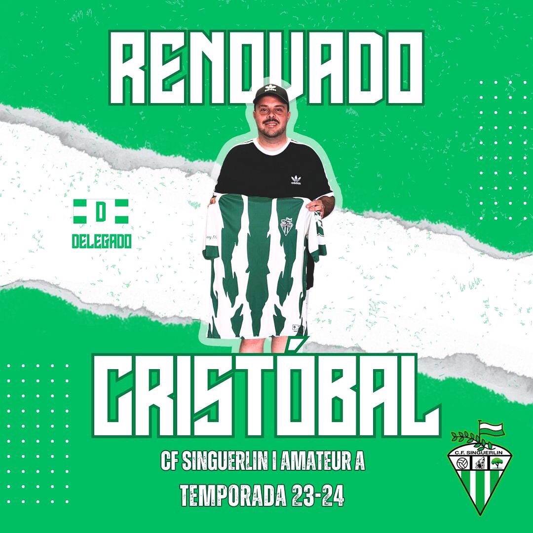 SinguerlinCF's tweet photo. ✍️®️ 𝗥𝗘𝗡𝗢𝗩𝗔𝗖𝗜Ó𝗡

🤩 ¡No podía ser de otra manera!

😎 Cristóbal Justicia, 𝐞𝐥 𝐦𝐞𝐣𝐨𝐫 𝐝𝐞𝐥𝐞𝐠𝐚𝐝𝐨 𝐝𝐞𝐥 𝐟ú𝐭𝐛𝐨𝐥 𝐚𝐦𝐚𝐭𝐞𝐮𝐫 𝐜𝐚𝐭𝐚𝐥á𝐧, seguirá una temporada más junto a nosotros.

💪 ¡Por muchos años más!

💚🤍 #somtotcor https://t.co/tp1VrEZAeA
