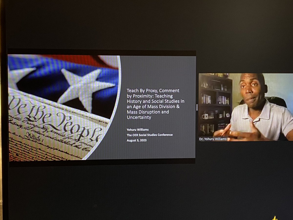 HistoryFrog's tweet photo. @OERProject Brilliant presentation w @YohuruWilliams
America’s desire for history as a tragedy with a happy ending leads us to negate the complexity and nuance. Freedom is a constant struggle. America evolves by navigating race, Liberty, equality, gender…
@OERProject #OCforSS https://t.co/fFihcufDXb
