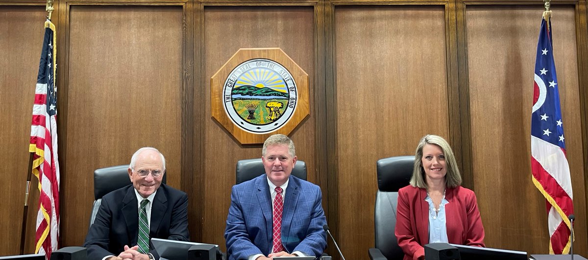 OhioIC's tweet photo. This week, Chairman Jim Hughes and Commissioner Daniel Massey welcomed new Commissioner Cheri Hottinger for her first @OhioIC Commission hearing. https://t.co/iRXhGkbcB7