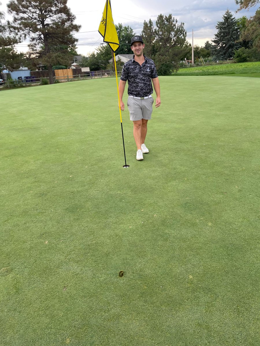DenverGolf5280's tweet image. This doesn&apos;t happen often, but it&apos;s happened twice in two years at a Denver Golf course! 

Jake Miller hit a hole in one on the par 4, hole #11 at Overland, using his driver! 306 yards, into the cup. 

Congrats, Jake!