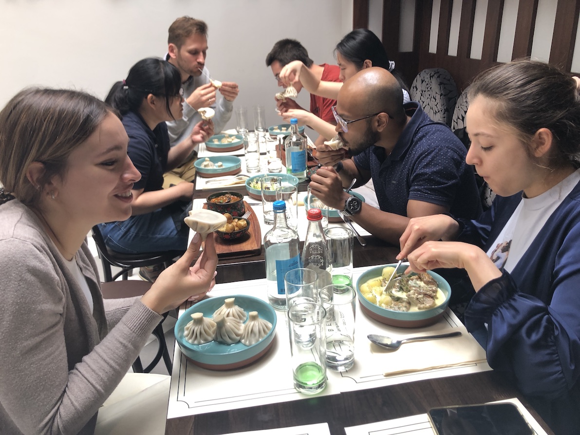 molodtsovlab's tweet image. Tasty laboratory lunch in a Georgian restaurant. We had to ask for a protocol how to eat these…