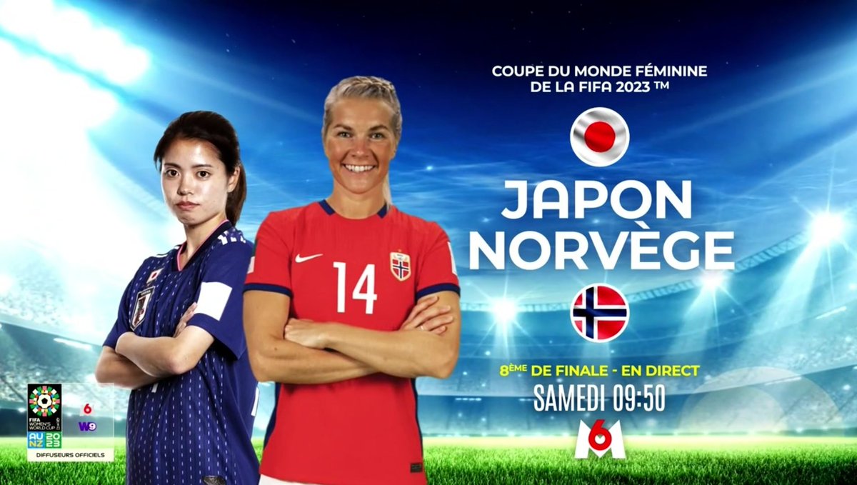 Soldatdesmedias's tweet image. Samedi sur @M6 :

À 6h50, #SUIESP. 

À 9h50, #JPNNOR. 
#FIFAWWC