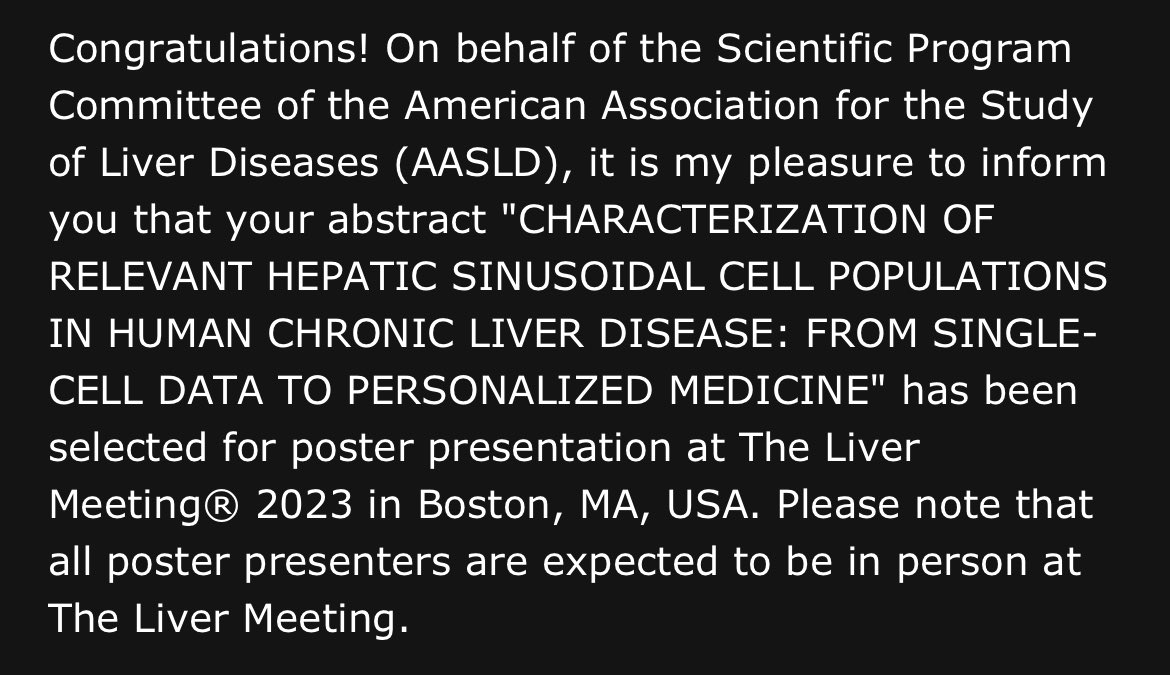 JSGracia's tweet photo. 📬 So nice inbox today!! 

4 accepted communications for the @AASLDtweets Liver Meeting 2023‼️

1 oral presentation + 3 posters❕

Extremely happy and proud of my fellows and collaborators!! 🙏🏽👊🏽

See you all in #Boston!!

#TLM #LiverTwitter #LiverX https://t.co/gXUGbtc4CD