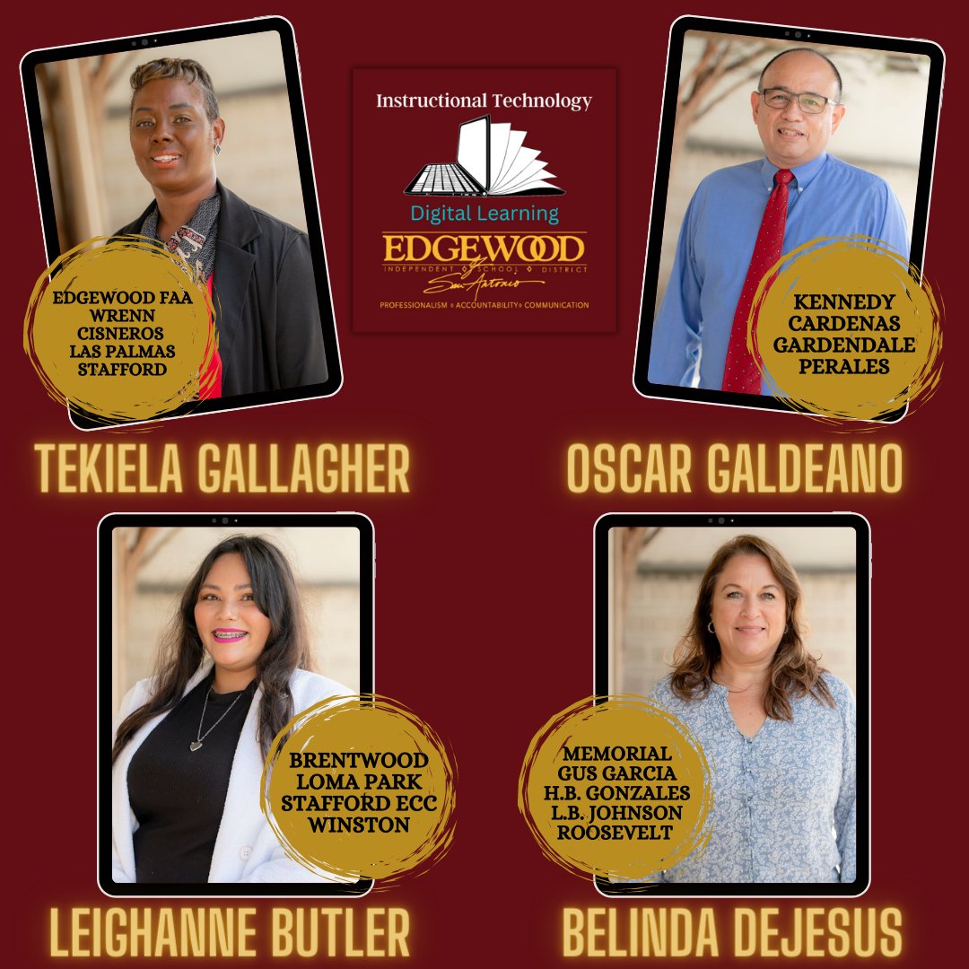 🎉 Edgewood teachers, meet your tech dream team! Your ITTs 💻They're here to help you integrate technology seamlessly. Don't wait, book some time with them today! 🚀  bit.ly/eisd_itech