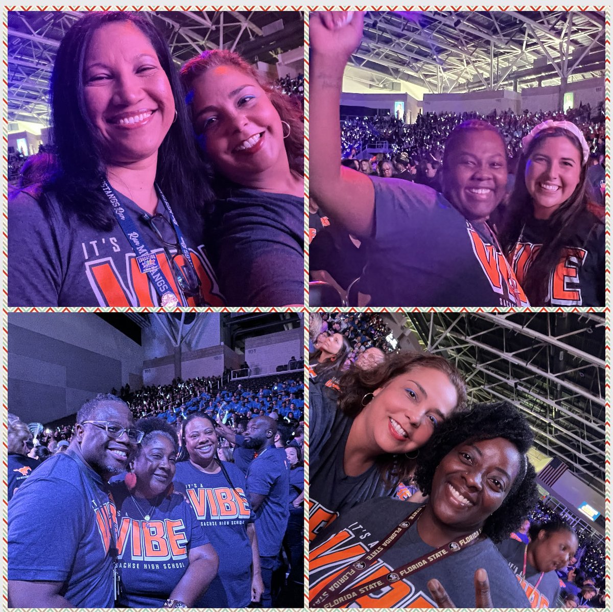 ⁦⁦⁦@SHS_Mustangs⁩ feeling the VIBE and 🎤🥁🎼#ExperienceTheMagic at the Garland ISD Convocation! 💙🧡🤍#RunMustangsRun 🐎