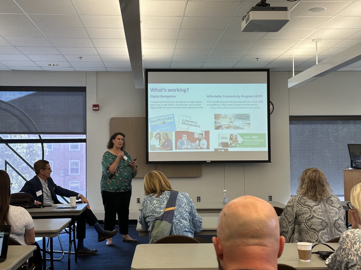 000Dave's tweet photo. Amazing learning around how MN is approaching digital inclusion and the broadband gap at the #MnLC Summit of Learning and Technology! https://t.co/asbTJkniKW