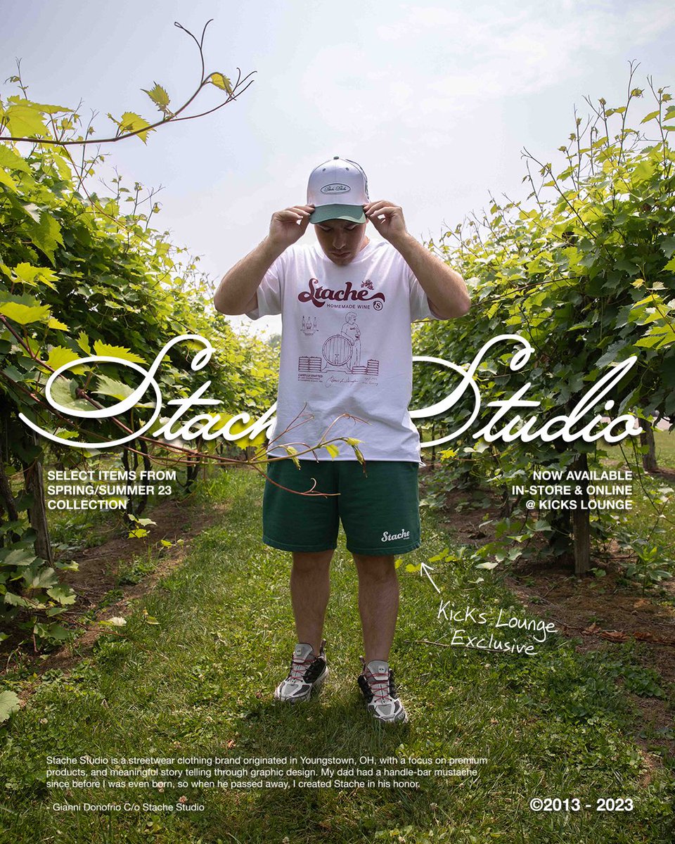 kickslounge's tweet image. -@StacheStudio_ is a streetwear clothing brand originated in Youngstown, OH with a focus on premium products, and meaningful story telling through graphic design. 

“My dad had a handle-bar mustache since before I was even born, so when he passed away, I created Stache in his…