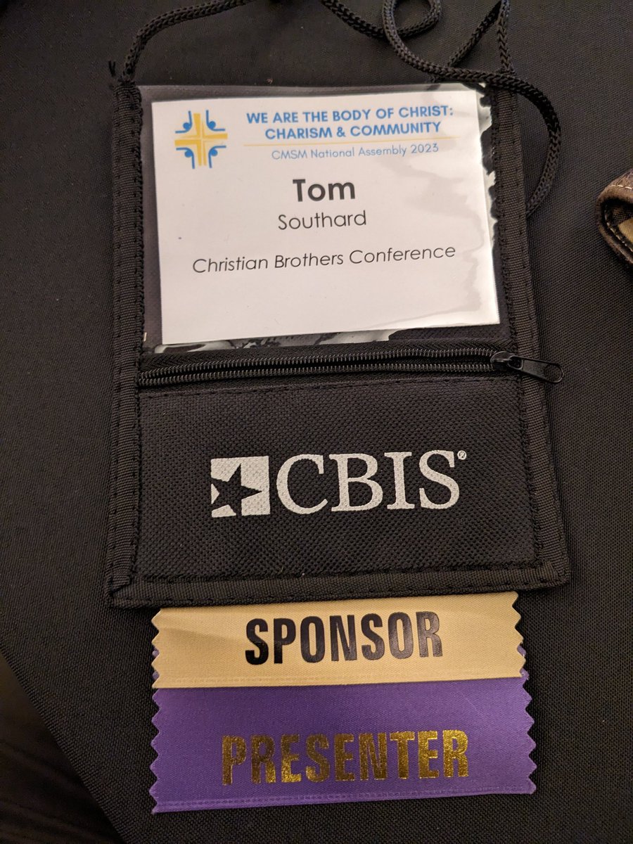 I'm honored to be back at the @cmsmtweets National Assembly, this time as a speaker. And I was glad to see @CBISonline and @CBServices2, two important @Lasallian_RELAN ministries, are sponsors of this important gathering of men's religious leaders.