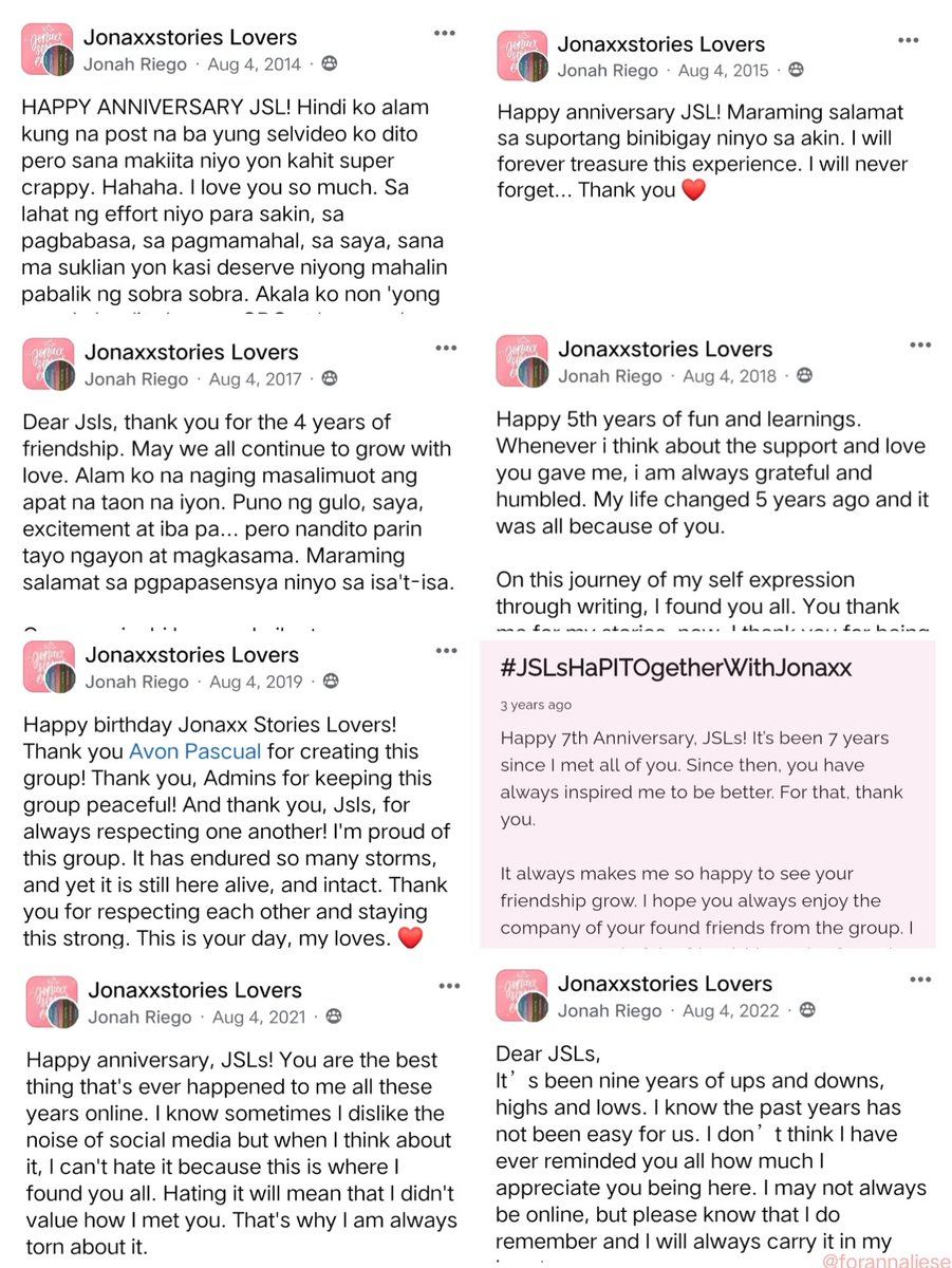 forannaliese's tweet photo. Ate J's messages to us through the years. Cheers to a decade of unforgettable memories, unwavering passion, and love for Jonaxx that will last a lifetime! Happy 10th anniversary, JSLs!

#JSLsUnbeaTENYears https://t.co/cPAqfR85AA