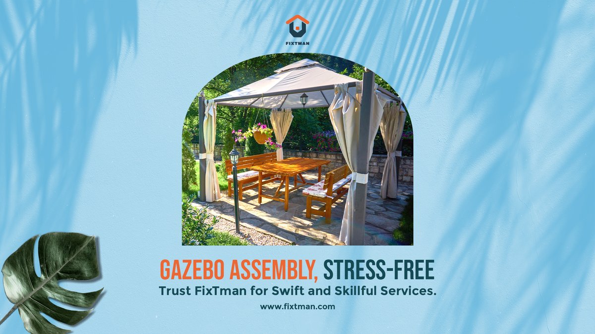 fixtman's tweet image. Make your backyard the envy of the neighborhood! Our Gazebo Assembly services add charm and elegance to your outdoor space. 🌺🏡 #BackyardCharm #GazeboEnvy