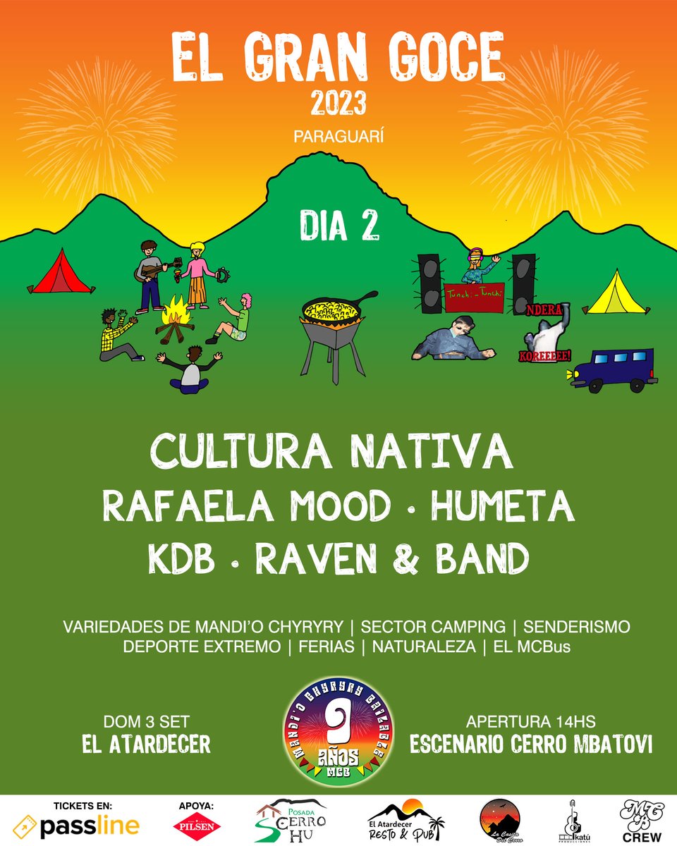 mandiocrewpy's tweet photo. ¡Ya tenemos grilla por día!

🗓️ 2 y 3 de setiembre el reencuentro guazú 🥳

📍Paraguarí
 ⛰️ Entre Hû y El Mbatovi 🏔️
#ElGranGoce2023 #MCB9años https://t.co/3i0QT9kGgS