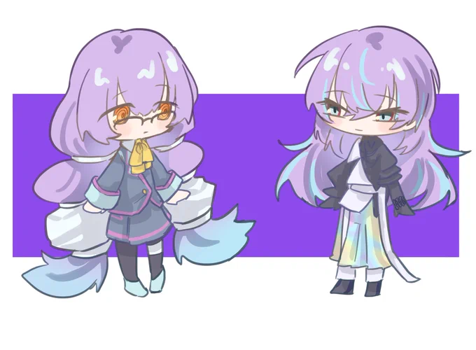 紫と水色のかわい子ちゃん