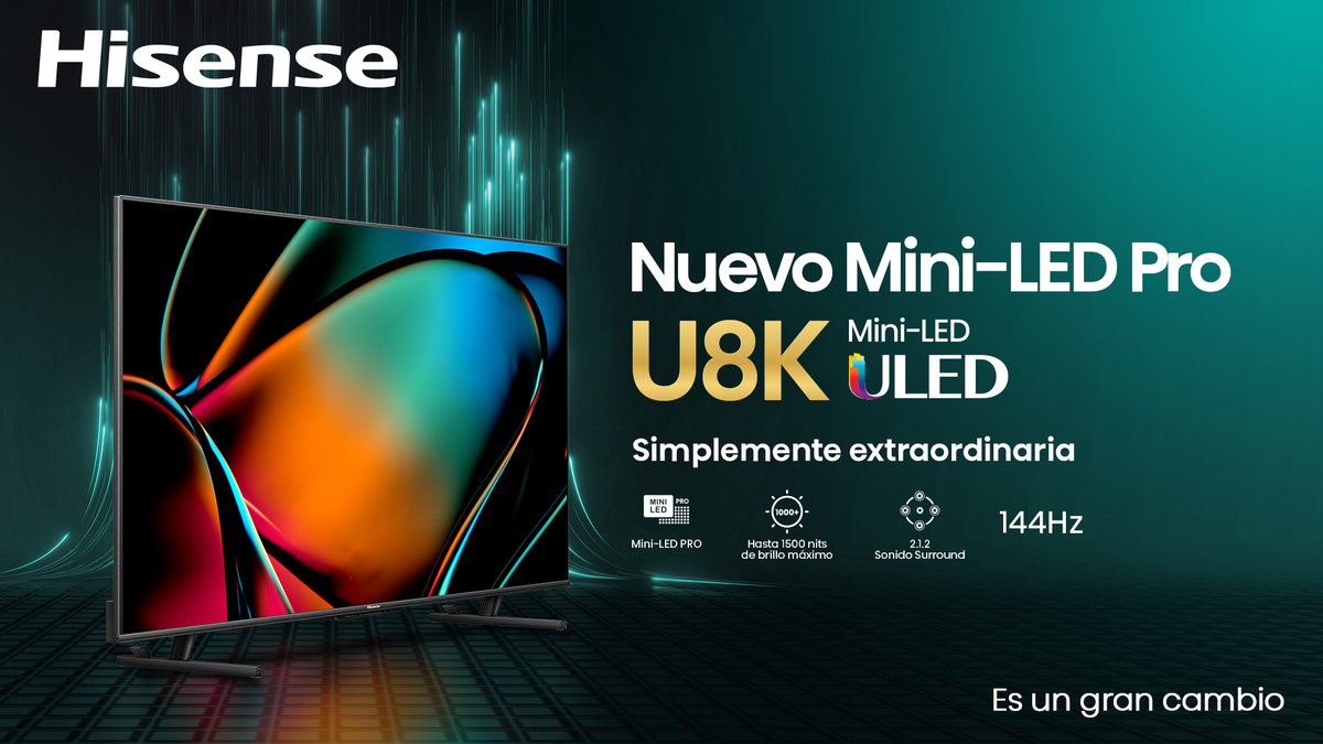 Tecnodiva's tweet photo. Conoce los nuevos lanzamientos de televisores mini LED ULED 4k de Hisense #hisense #minled #televisores @Hisense_Mexico https://t.co/ZgaYW4ja1E https://t.co/8zFCfUcCJs