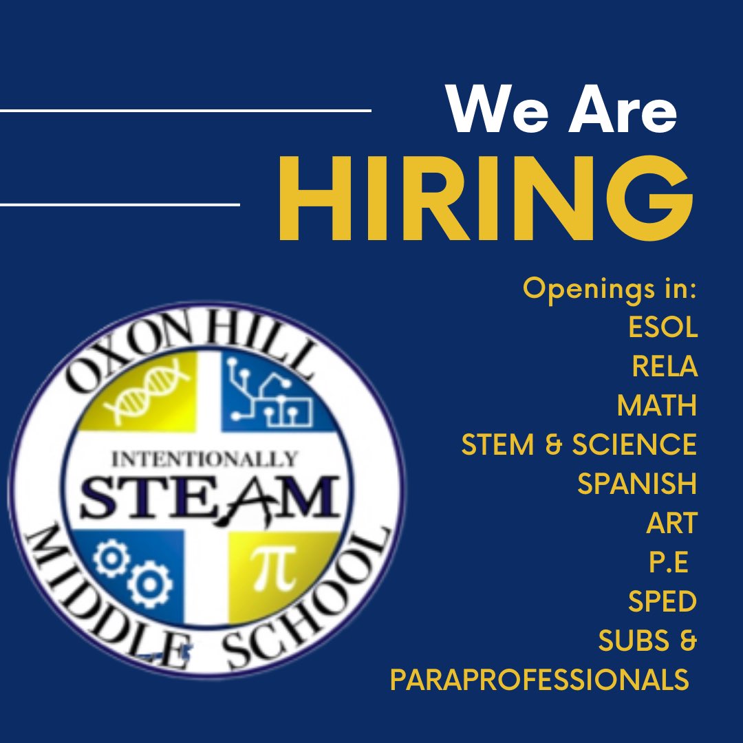 oxonhillmiddle's tweet photo. 📌We will be at Tanger Outlets in Oxon Hill, MD on 8/11 from 11-12pm collecting resumes! https://t.co/JnLUDdFygT