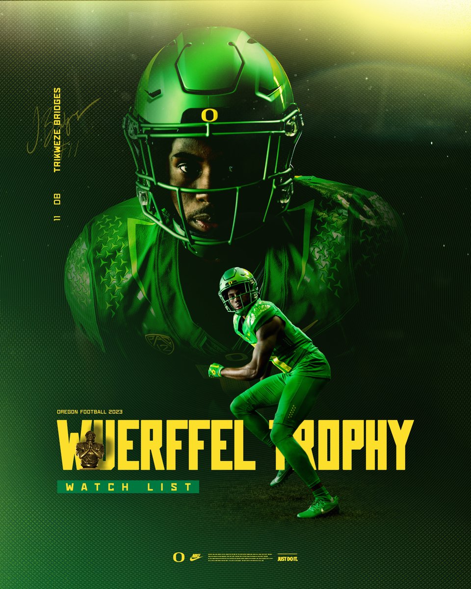 oregonfootball's tweet photo. Man of Oregon.

@Trikweze is on the preseason watch list for the @WuerffelTrophy, college football's premiere award for community service 👏

#GoDucks https://t.co/ayz4jPjSLD
