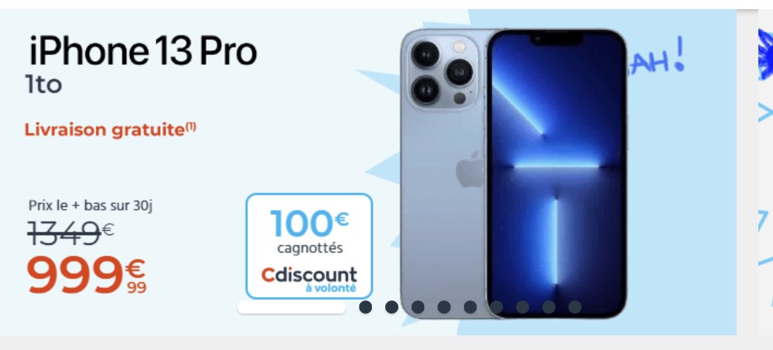 Merci <a href="/Dealabs/">Dealabs.com</a> 

Prix original : 1349 €
Prix cdiscount 999 €
Prix suite achat entreprise 832€
Prix suite achat avec carte cdiscount  : 682 €
Prix suite cagnotte cdiscount :  582€

De 1349 € à 582 € euros 🐀 

😍😍😍