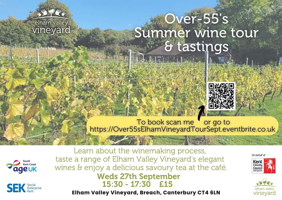 Hot off the press! Elham Valley Vineyard tour, tasting and savoury tea. Only £15!! To book - follow the link, limited spaces,so be quick! …lhamVineyardTourSept.eventbrite.co.uk
#elham #folkestone