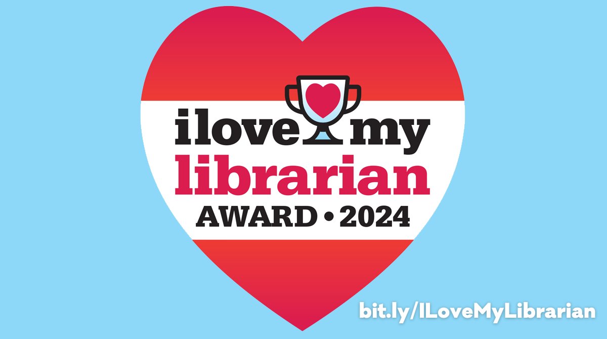 Help spread the word about the #ILoveMyLibrarian Award, an amazing opportunity for your community to celebrate the value of your library. And help spread the love by nominating a school librarian before September 30! bit.ly/ILoveMyLibrari…