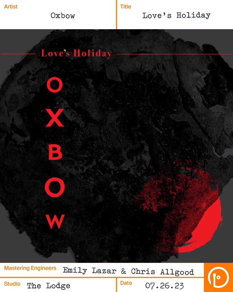 Have you checked this one out yet?! Congratulations to <a href="/oxbowtheband/">OXBOW</a> on their latest album release ‘Love’s Holiday’, which celebrates 35 years of genre-defying records! 

Mastered with 🧡 by <a href="/emilylazarlodge/">Emily Lazar</a> &amp; <a href="/bubbaganoosh666/">Chris Allgood</a>
