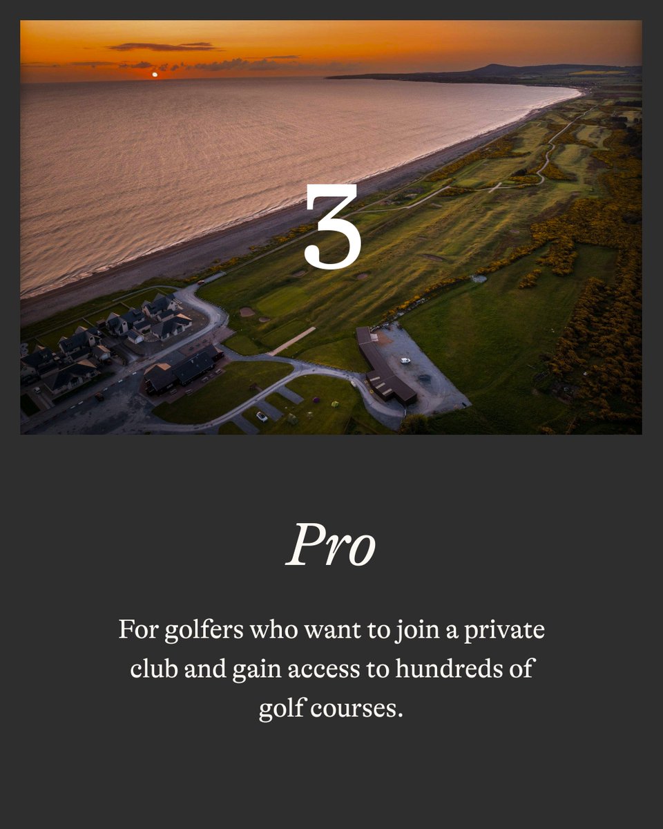 Golf, unlocked🔓

Introducing three new membership packages: Starter, Player, and Pro.

Three new ways to find your place in the game.

Get the best gear, access incredible courses, join a vibrant golfing community, and much more.⛳️

Live now! Link in bio.