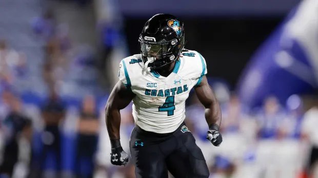 Brandon Dunn (@bdunnsports) on Twitter photo Coastal Carolina running back <a href="/CJBeasley7x/">CJ Beasley</a> has been named to The Wuerffel Trophy watch list for the 2023 season, it was announced today by The Wuerffel Foundation.
Beasley is coming off a season where he ran for over 700 yrds, 5 TDโs. Coastal Carolina running back <a href="/CJBeasley7x/">CJ Beasley</a> has been named to The Wuerffel Trophy watch list for the 2023 season, it was announced today by The Wuerffel Foundation.
Beasley is coming off a season where he ran for over 700 yrds, 5 TDโs.