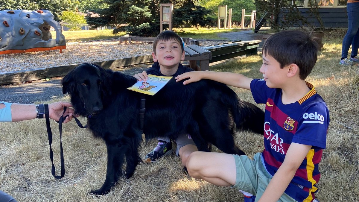 RytherVoice's tweet photo. Since 2011, Ryther has invited therapy dogs from @ProjectCanine to campus for campers to cultivate compassion, kindness, and connection through certified therapy dogs. To learn about Ryther programs, visit https://t.co/LsxAstPPdM. https://t.co/6zJwUPOdcx