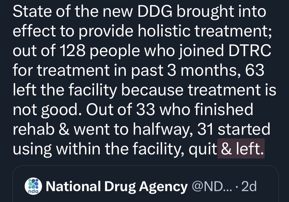 Vilunu addiction treatment center in Addu City has only 2 clients. <a href="/UNODC_PTRS/">UNODC Prevention Treatment Rehabilitation Section</a> <a href="/UNODC_ROSA/">UNODC South Asia</a> <a href="/WHO/">World Health Organization (WHO)</a> <a href="/WHOMaldives/">WHO Maldives</a> <a href="/valemichigan/">Valentina Pancieri</a> funds are rolling endlessly. Total negligence by authorities and international community. <a href="/FaisalNasym/">Faisal Naseem</a> <a href="/imadsousou/">Imad Sousou</a> <a href="/schamau/">Shamau Shareef</a> <a href="/KerafaNaseem/">Ahmed Naseem</a> <a href="/MoHmv/">Ministry of Health</a> <a href="/NDA_MV/">National Drug Agency</a>