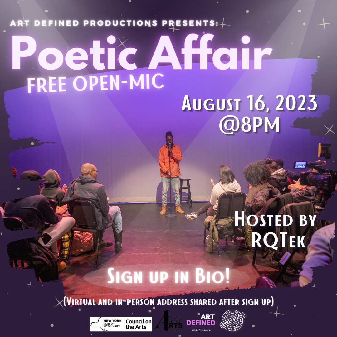 artdefinedinc's tweet photo. It's that time of the month y'all! Get Ready for Poetic Affair, our free open mic where all are welcome to perform. We have a very special featured artist so be on the lookout for that post!

#feature # artist #poeticaffair #poetry #poet #openmic https://t.co/nbkLopNwxD