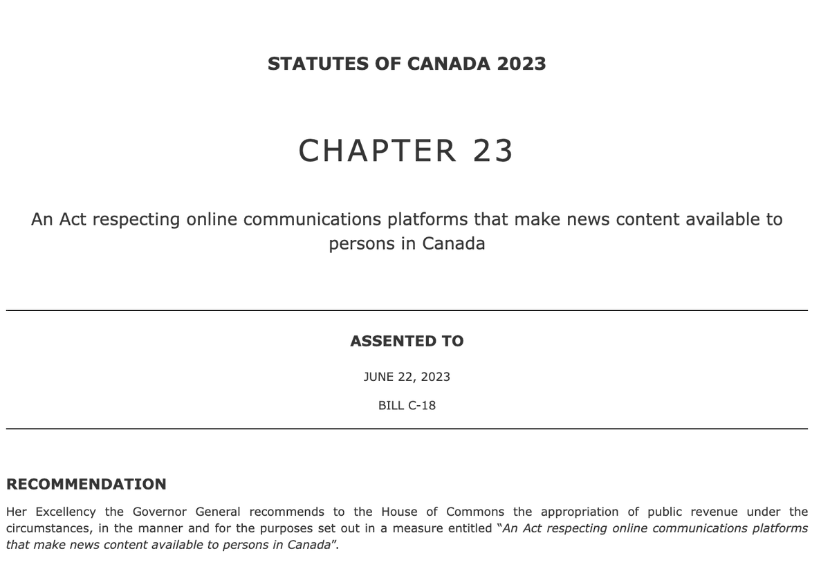 La Canada a demandé l’arrêt des medias de news sur les réseaux sociaux dans tout le pays.. 💀

Pour se conformer à la loi publiée par le parlement, le groupe <a href="/Meta/">Meta</a> a confirmé que le contenu partagé par les médias d’information, y compris les éditeurs de presse et les