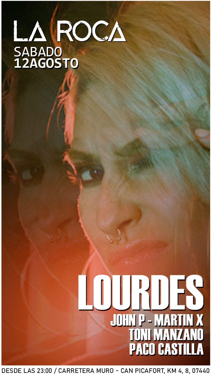 Dj_PacoCastilla's tweet photo. Sábado 12 de Agosto!!!
Nos vemos en la sala La Roca Mallorca donde podréis disfrutar de una sesión en directo del mejor techno🔥🔥🤘🏽

@_lourdesmusic 
@Dj_PacoCastilla 

Entradas disponibles:

https://t.co/fOk4eeOTXY
.
.
.
#pacocastilla #larocamallorca #techno #music #electronic https://t.co/QTsHjbQpkP